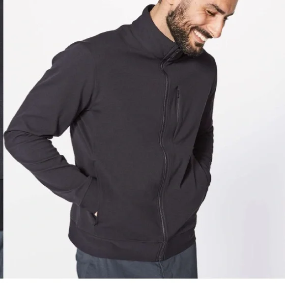 Lululemon Sojourn ジャケット ブラック フルジップジャケット Lululemon Black Men's Sojourn Jacket